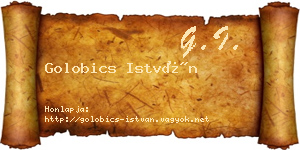 Golobics István névjegykártya